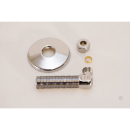 Tilslutning vinkel 1/2" x 1/2" - 10 mm roset