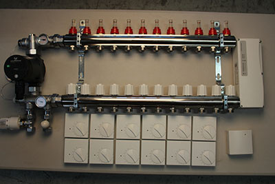 Gulvvarmestyring komplet system 12 kreds analog