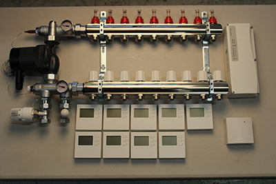 Gulvvarmestyring komplet system 9 kredse digital
